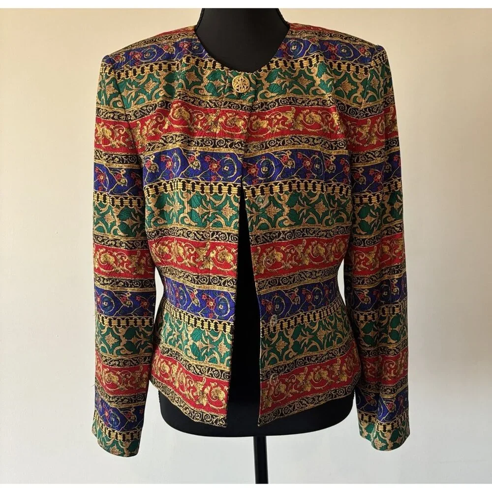 Vtg Talbots Silk Blazer Jacket Size 4 Office Career‎ Professional Old Money